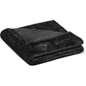 imageAmazon Basics Soft Fleece Throw Blanket Lightweight Cozy Blanket for Couch ampamp Sofa 50 x 60 Inches BrownBlack