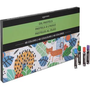 imageAmazon Basics Soft Oil Pastels Set for Artists Beginners Students Teachers 48 colors
