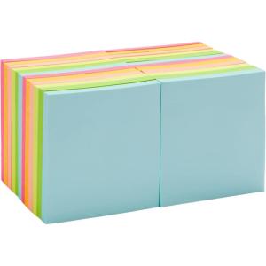 imageAmazon Basics Square Sticky Notes Office Supplies for Desk 3x3inch 24Pack Assorted Colors3 x 3