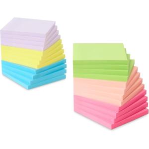 imageAmazon Basics Square Sticky Notes SelfStick Pads Pack of 5 3 x 3 inches YellowAssorted