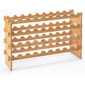 imageAmazon Basics Stackable Natural Bamboo Wine Rack 36 Bottle Capacity