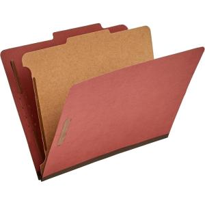 imageAmazon Basics Sturdy 10Pack Letter Size Pressboard Classification File Folders with Fasteners Dividers 2 Expansion 1197 x 1055 inch GreenRed