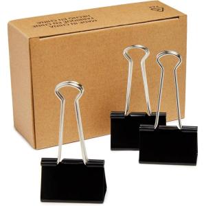 imageAmazon Basics Sturdy Binder Clips for Office Use 96 Count 8 Pack of 12 Medium 125 in BlackLarge
