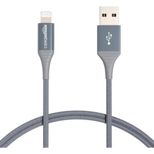 imageAmazon Basics USBA to Lightning Charger Cable Nylon Braided Cord MFi Certified Charger for Apple iPhone 14 13 12 11 X Xs Pro Pro Max Plus iPad 10000 Bend Lifespan 6 Foot Rose GoldDark Gray