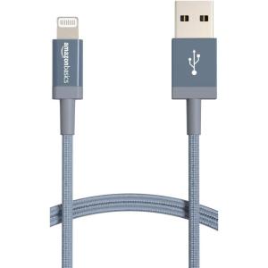 imageAmazon Basics USBA to Lightning Charger Cable Nylon Braided Cord MFi Certified Charger for Apple iPhone 14 13 12 11 X Xs Pro Pro Max Plus iPad 6 Foot Rose GoldDark Gray