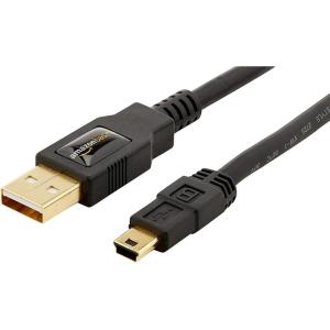 imageAmazon Basics USBA to Mini USB 20 Cable 480Mbps Transfer Speed with GoldPlated Plugs 3 Foot Black3 Feet