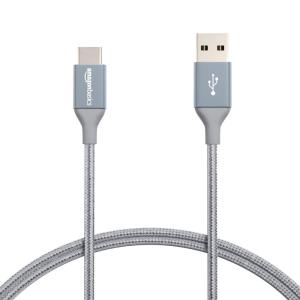 imageAmazon Basics USBC to USBA 20 Fast Charger Cable Nylon Braided Cord 480Mbps Speed USBIF Certified for Apple iPhone 1615 iPad Samsung Galaxy Tablets Laptops 6 foot Dark GreyDark Grey