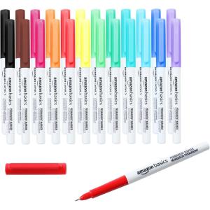 imageAmazon Basics Ultra Fine Point Permanent Markers Assorted Colors 24PackAssorted