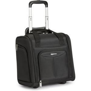 imageAmazon Basics Underseat Carry On Luggage with Wheels  14quot Rolling Travel Bag BlackBlack