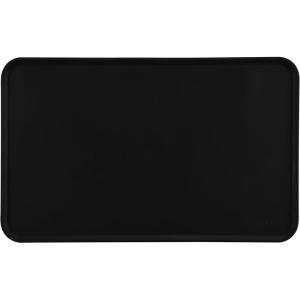 imageAmazon Basics Waterproof AntiSlip Silicone Cat ampamp Dog Food Mat Pet Mats with Raised Edges for Food and Water Bowl to Protect Floors 185 x 115 Inches Gray SolidBlack