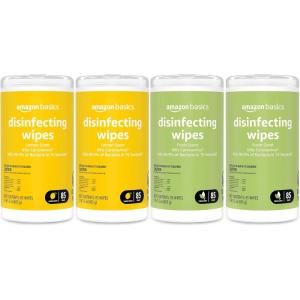 imageAmazon Basics Wipes Lemon ampamp Fresh Scent SanitizesCleansDeodorizes 340 Count 4 Packs of 854Pack2 Lemon  2 Fresh
