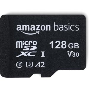 imageAmazon Basics microSDXC Memory Card with Full Size Adapter A2 U3 Read Speed up to 100 MBs 1 Tb Black128GB