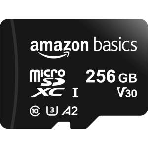 imageAmazon Basics microSDXC Memory Card with Full Size Adapter A2 U3 Read Speed up to 100 MBs 1 Tb Black256GB