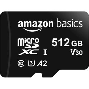 imageAmazon Basics microSDXC Memory Card with Full Size Adapter A2 U3 Read Speed up to 100 MBs 1 Tb Black512GB
