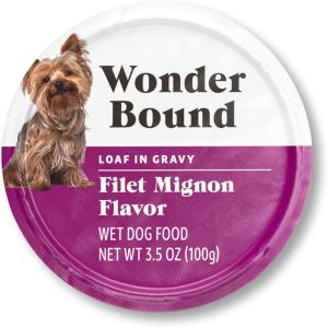 imageAmazon Brand  Wonder Bound Small Breed Wet Dog Food Porterhouse Flavor Loaf in Gravy 35 Ounce Pack of 12Mignon Beef Loaf