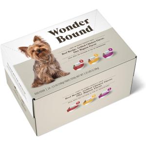 imageAmazon Brand  Wonder Bound Small Breed Wet Dog Food Variety Pack Beef Recipe Grilled Chicken Flavor Filet Mignon Flavor Loaf in Gravy 35 Ounce Pack of 24