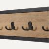imageAmazon Basics Entry Bench with Hooks Hall Tree with Shoe Storage Bench Steel Frame Oak Finish