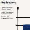 imageAmazon Basics Over the Door Towel Rack with hooks 193W x 66D x 248H inch BlackBlack