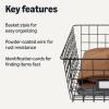 imageAmazon Basics Wire Storage Baskets for Organizing Black Pack of 6