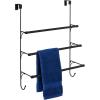 imageAmazon Basics Over the Door Towel Rack with hooks 193W x 66D x 248H inch BlackBlack