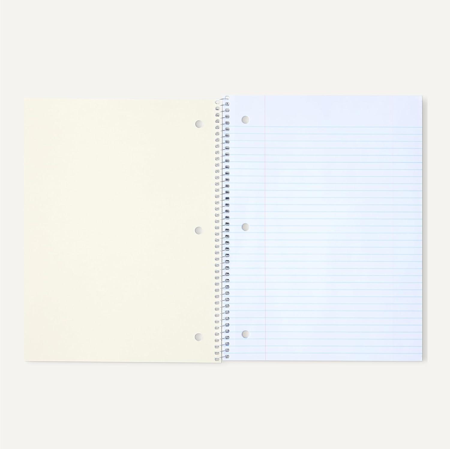 imageAmazon Basics College Ruled Spiral Notebook 70 Sheets 105quot x 8quot 5 pack Assorted Pastel Solid ColorsAssorted Pastel Solid Colors