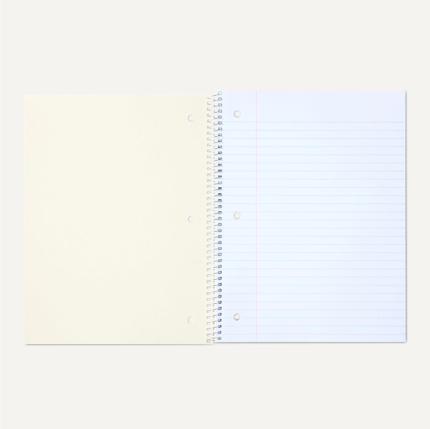 imageAmazon Basics College Ruled Spiral Notebook 70 Sheets 105quot x 8quot 5 pack Assorted Pastel Solid ColorsAssorted Pastel Solid Colors