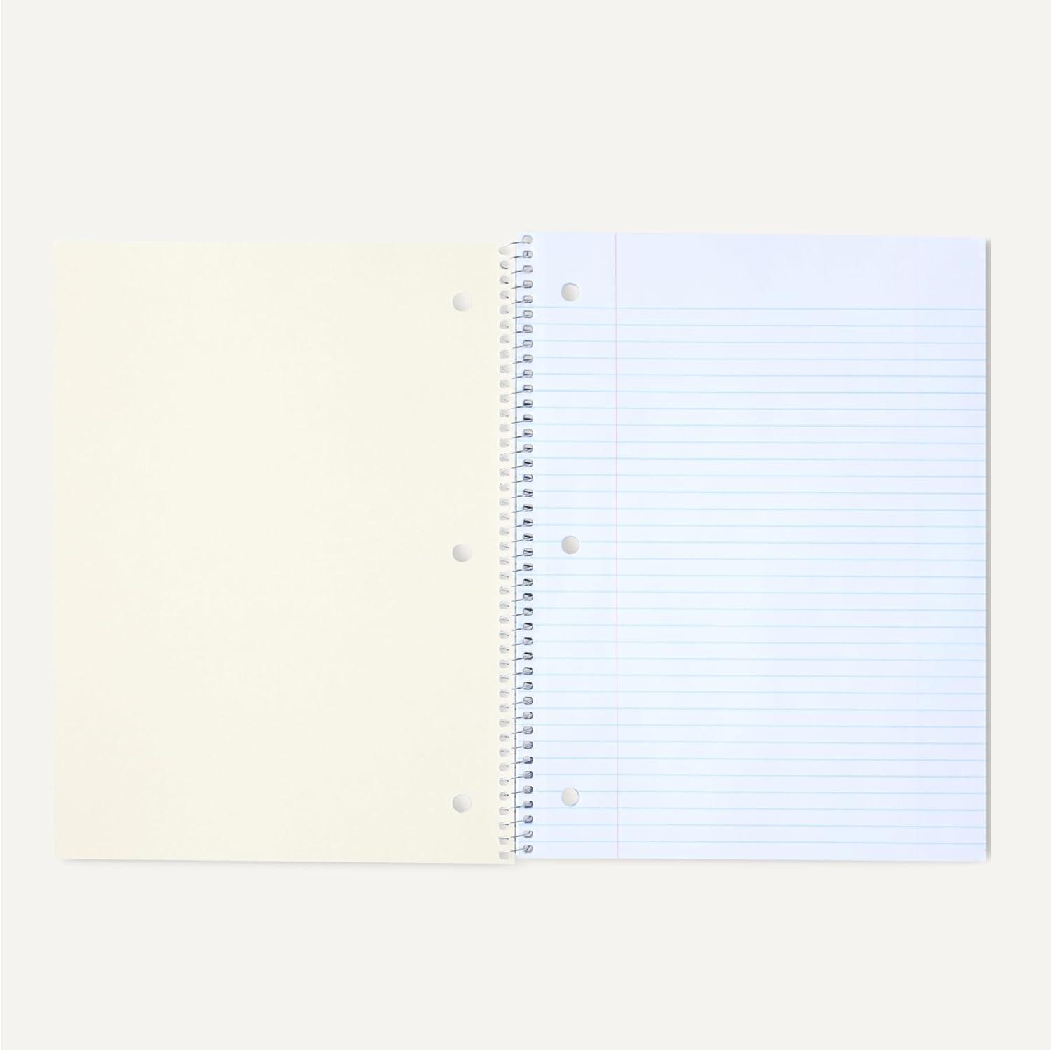 imageAmazon Basics College Ruled Spiral Notebook 70 Sheets 105quot x 8quot 5 pack Assorted Pastel Solid ColorsAssorted Primary Solid Colors