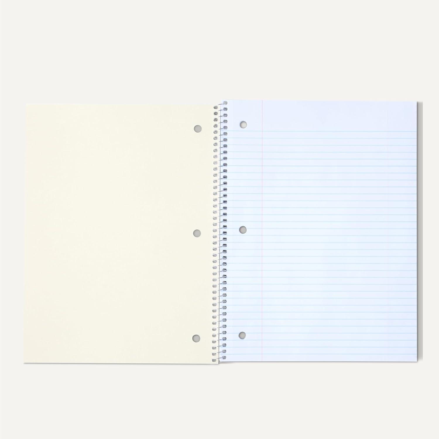 imageAmazon Basics College Ruled Spiral Notebook 70 Sheets 105quot x 8quot 5 pack Assorted Pastel Solid ColorsAssorted Solid Colors