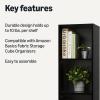 imageAmazon Basics 3Cube Bookcase Compatible with Fabric Storage Cube Organizers BlackBlack