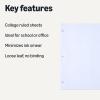 imageAmazon Basics Loose Leaf Paper Wide Ruled 150 Sheets 105quot x 8quot 1 pack WhiteCollege Ruled  150 Sheets  11 x 85