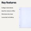 imageAmazon Basics Loose Leaf Paper Wide Ruled 150 Sheets 105quot x 8quot 1 pack WhiteCollege Ruled Reinforced  150 Sheets  11 x 85
