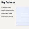 imageAmazon Basics Loose Leaf Paper Wide Ruled 150 Sheets 105quot x 8quot 1 pack WhiteWide Ruled  100 Sheets  105 x 8