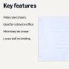 imageAmazon Basics Loose Leaf Paper Wide Ruled 150 Sheets 105quot x 8quot 1 pack WhiteWide Ruled  150 Sheets  105 x 8