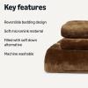 imageAmazon Basics Reversible Sherpa Comforter Set with Pillow Sham Brown King