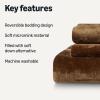 imageAmazon Basics Reversible Sherpa Comforter Set with Pillow Sham Brown TwinTwin XLBrown