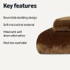 imageAmazon Basics Reversible Sherpa Comforter Set with Pillow Sham Brown TwinTwin XLBrown