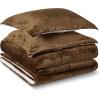 imageAmazon Basics Reversible Sherpa Comforter Set with Pillow Sham Brown TwinTwin XLBrown