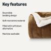 imageAmazon Basics Reversible Sherpa Comforter Set with Pillow Sham Brown TwinTwin XLBrown