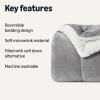 imageAmazon Basics Reversible Sherpa Comforter Set with Pillow Sham Brown TwinTwin XLDark Grey