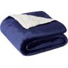 imageAmazon Basics Reversible Sherpa Comforter Set with Pillow Sham Brown TwinTwin XLNavy