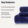 imageAmazon Basics Reversible Sherpa Comforter Set with Pillow Sham Brown TwinTwin XLNavy