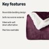 imageAmazon Basics Reversible Sherpa Comforter Set with Pillow Sham Brown TwinTwin XLPlum