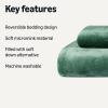 imageAmazon Basics Reversible Sherpa Comforter Set with Pillow Sham Green TwinTwin XL