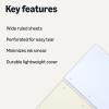 imageAmazon Basics Wide Ruled Spiral Notebook 70 Sheets 712quot x 1012quot 3 pack Assorted Primary Solid ColorsAssorted Primary Solid Colors