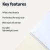 imageAmazon Basics Wide Ruled Spiral Notebook 70 Sheets 712quot x 1012quot 3 pack Assorted Primary Solid ColorsBlack