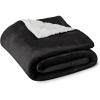 imageAmazon Basics Reversible Sherpa Comforter Set with Pillow Sham Brown TwinTwin XLBlack