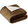 imageAmazon Basics Reversible Sherpa Comforter Set with Pillow Sham Brown TwinTwin XLBrown