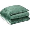 imageAmazon Basics Reversible Sherpa Comforter Set with Pillow Sham Green TwinTwin XL