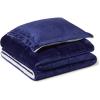 imageAmazon Basics Reversible Sherpa Comforter Set with Pillow Sham Navy TwinTwin XL