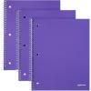 imageAmazon Basics Wide Ruled Spiral Notebook 70 Sheets 712quot x 1012quot 3 pack Assorted Primary Solid ColorsRadiant Orchid